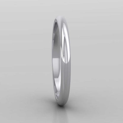 9ct White Gold 2mm D shape Extra Heavy Weight Wedding Ring Right View