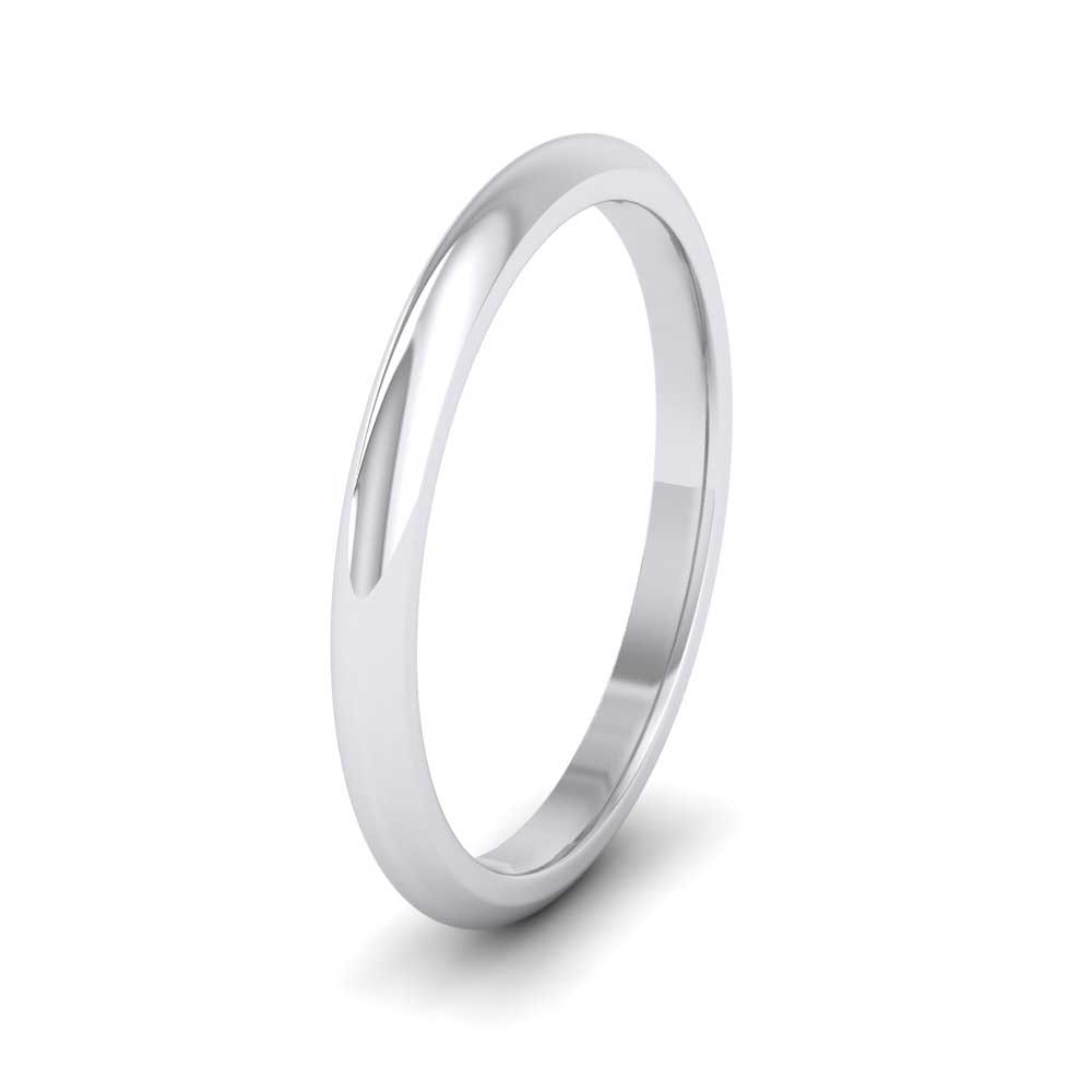500 Palladium 2mm D shape Extra Heavy Weight Wedding Ring