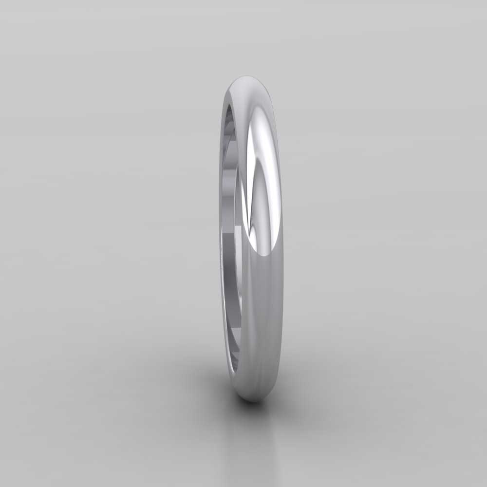 500 Palladium 2.5mm D shape Super Heavy Weight Wedding Ring Right View