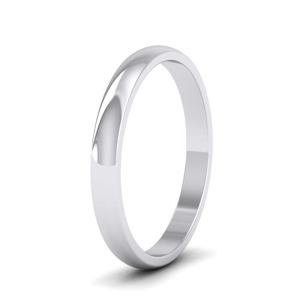 950 Palladium 2.5mm D shape Classic Weight Wedding Ring