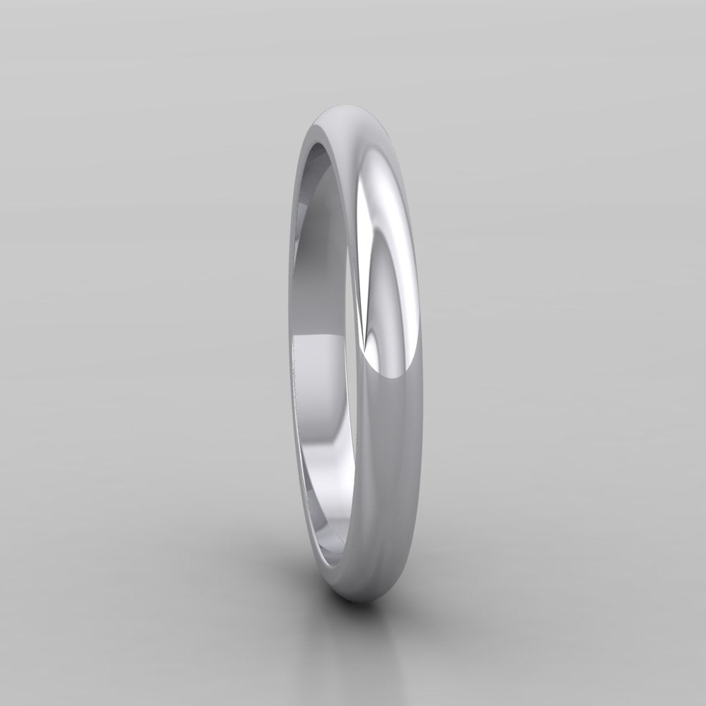 950 Palladium 2mm D shape Super Heavy Weight Wedding Ring Right View
