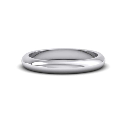 950 Palladium 3mm D shape Super Heavy Weight Wedding Ring Down View