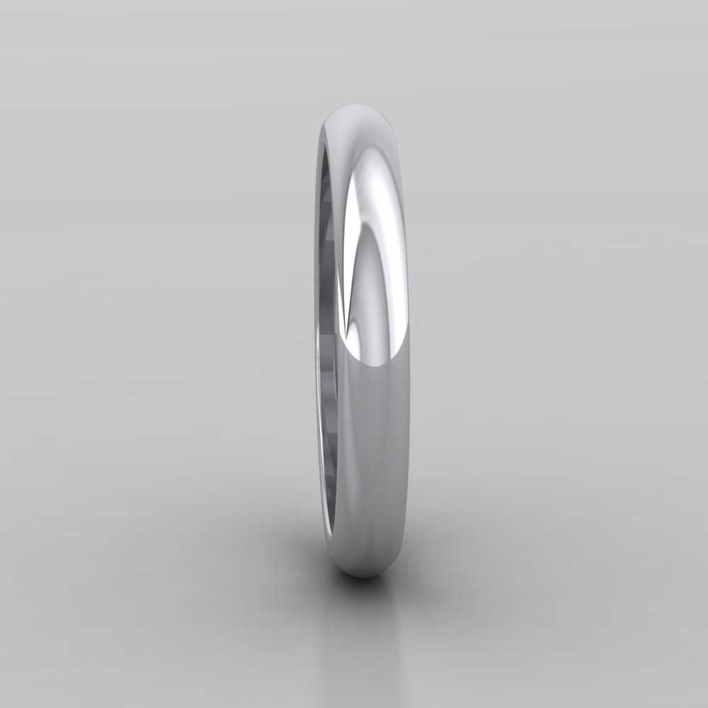 500 Palladium 3mm D shape Super Heavy Weight Wedding Ring Right View
