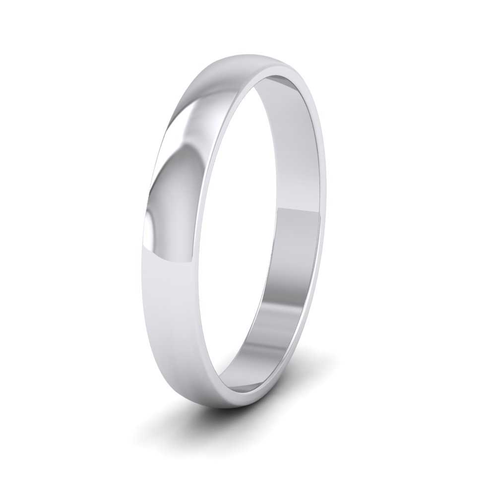 950 Palladium 3mm D shape Classic Weight Wedding Ring