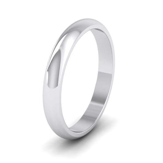 950 Platinum 3mm D shape Extra Heavy Weight Wedding Ring