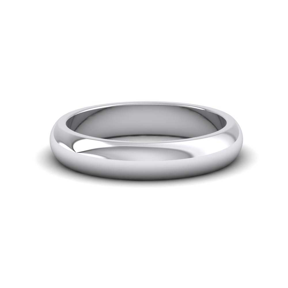 9ct White Gold 4mm D shape Super Heavy Weight Wedding Ring Down View
