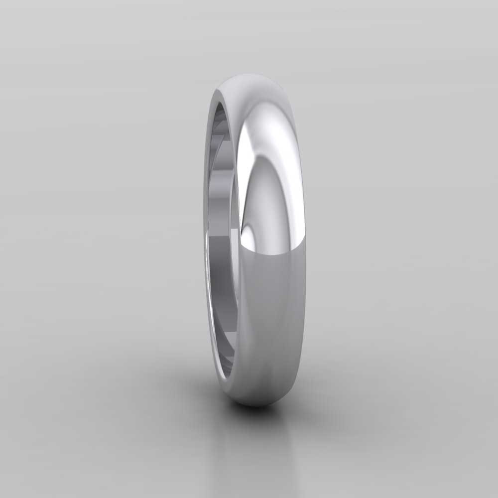 950 Platinum 4mm D shape Super Heavy Weight Wedding Ring Right View