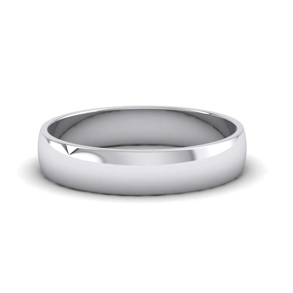 950 Palladium 4mm D shape Classic Weight Wedding Ring Down View