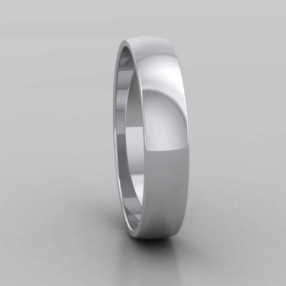 950 Palladium 4mm D shape Classic Weight Wedding Ring Right View