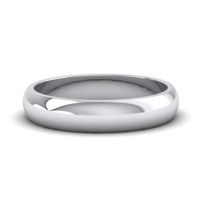 950 Palladium 4mm D shape Extra Heavy Weight Wedding Ring Down View