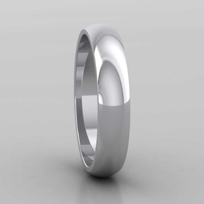 9ct White Gold 4mm D shape Extra Heavy Weight Wedding Ring Right View