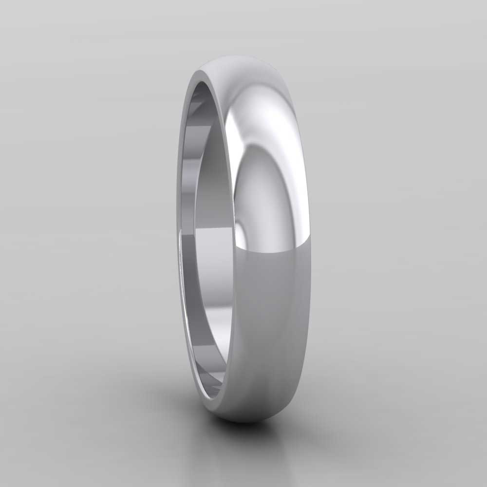 950 Platinum 4mm D shape Extra Heavy Weight Wedding Ring Right View