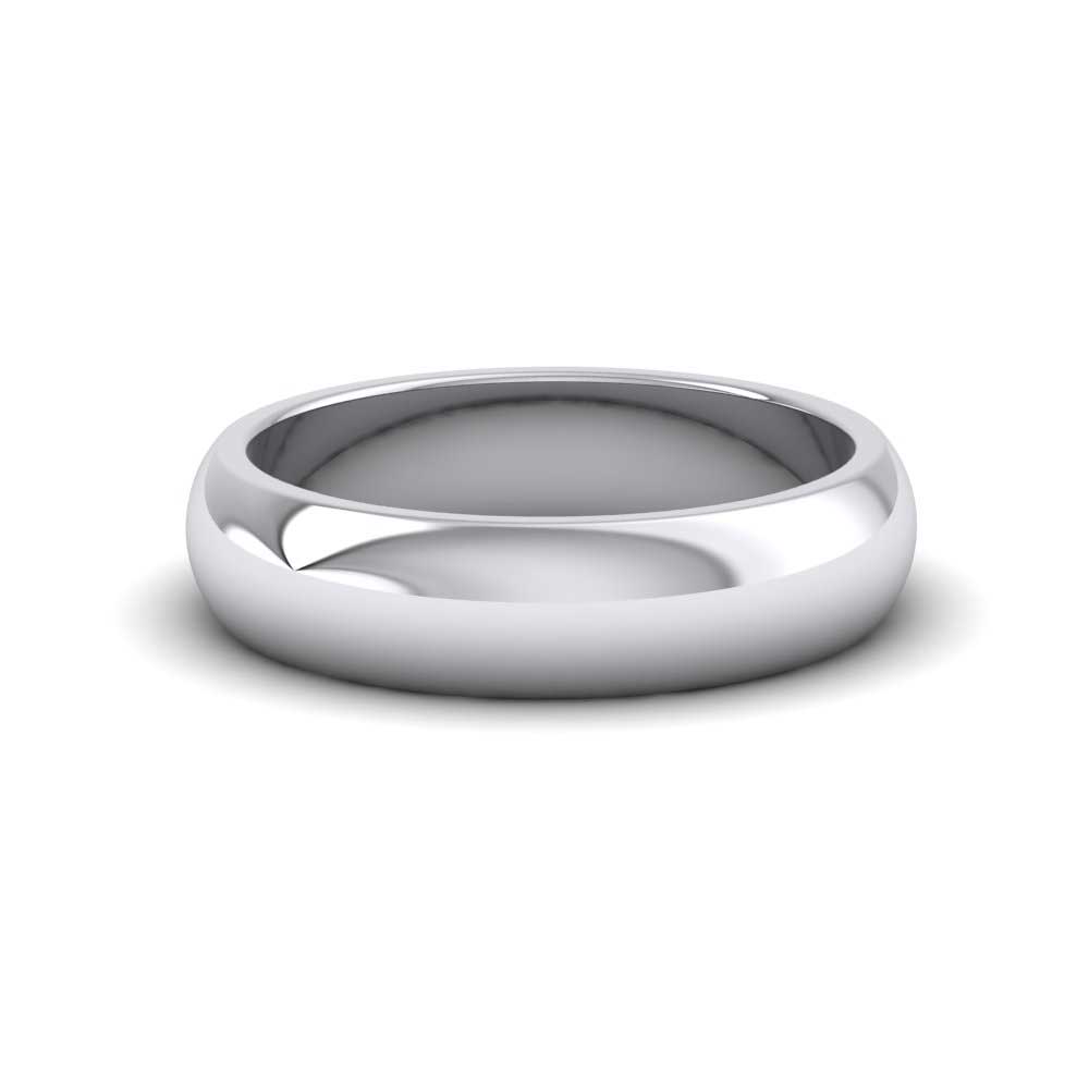 18ct White Gold 5mm D shape Super Heavy Weight Wedding Ring Down View