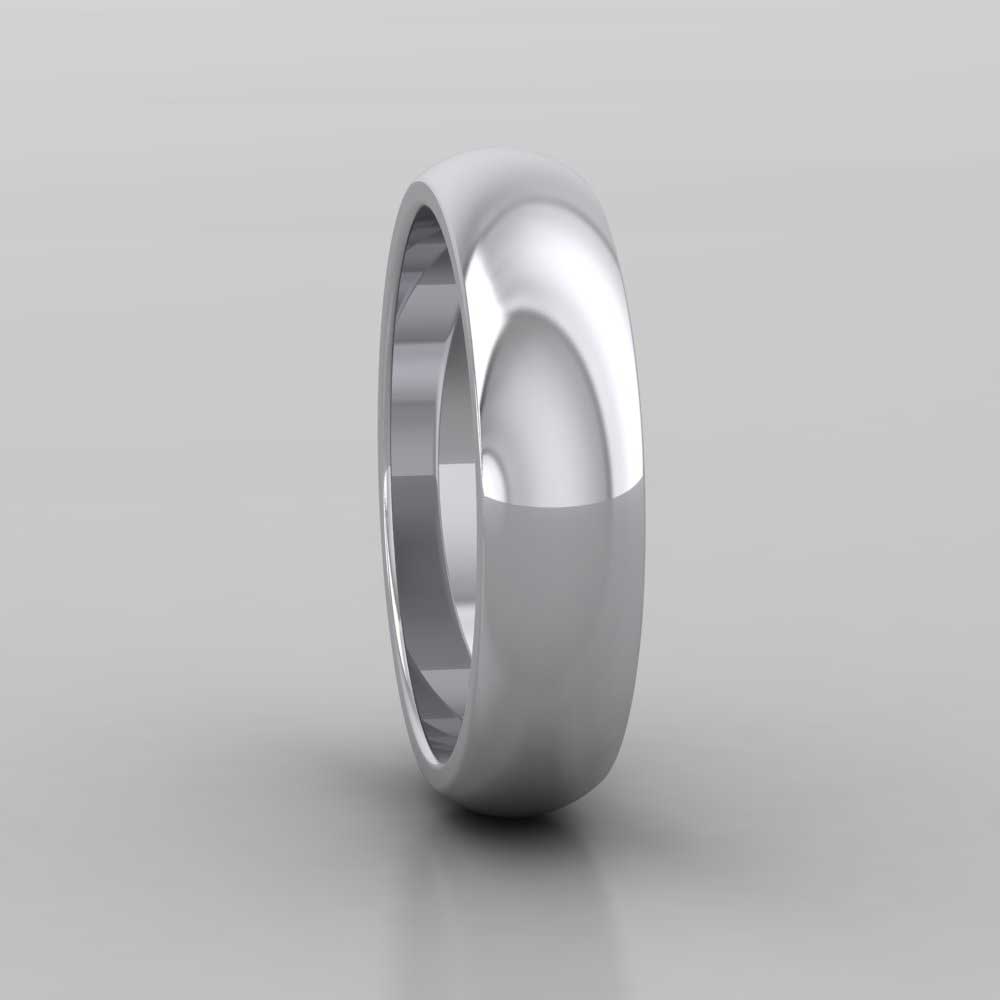 950 Platinum 5mm D shape Super Heavy Weight Wedding Ring Right View