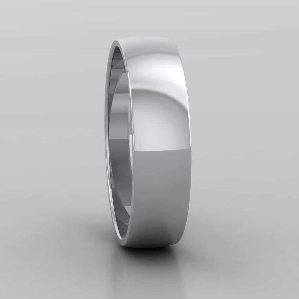 500 Palladium 5mm D shape Classic Weight Wedding Ring Right View
