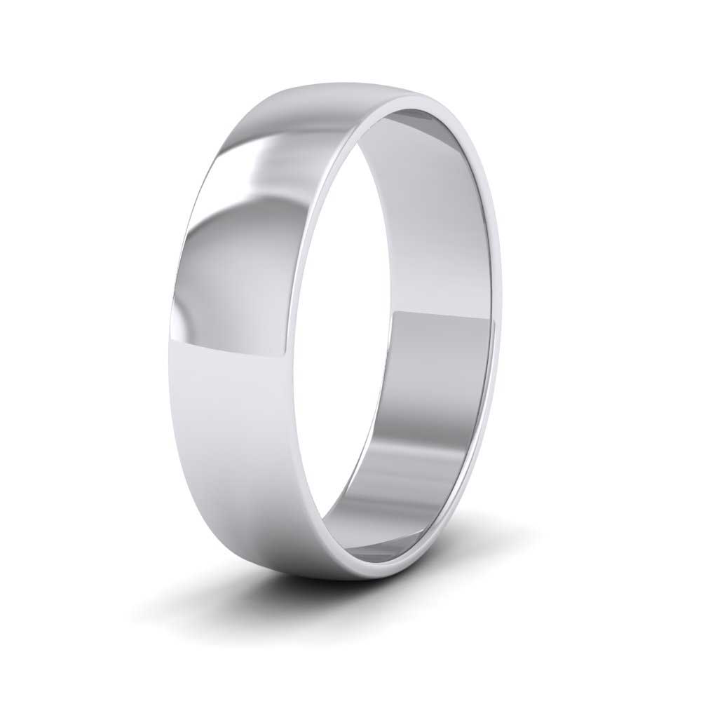 950 Palladium 5mm D shape Classic Weight Wedding Ring