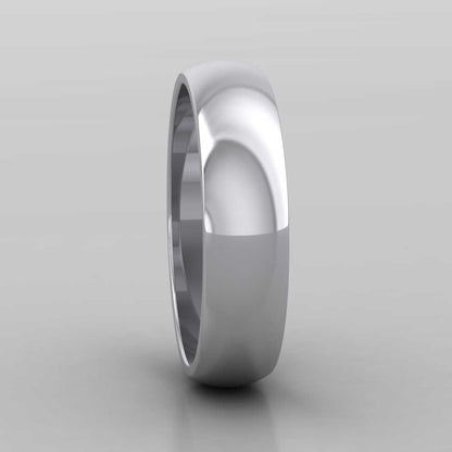 925 Sterling Silver 5mm D shape Extra Heavy Weight Wedding Ring Right View