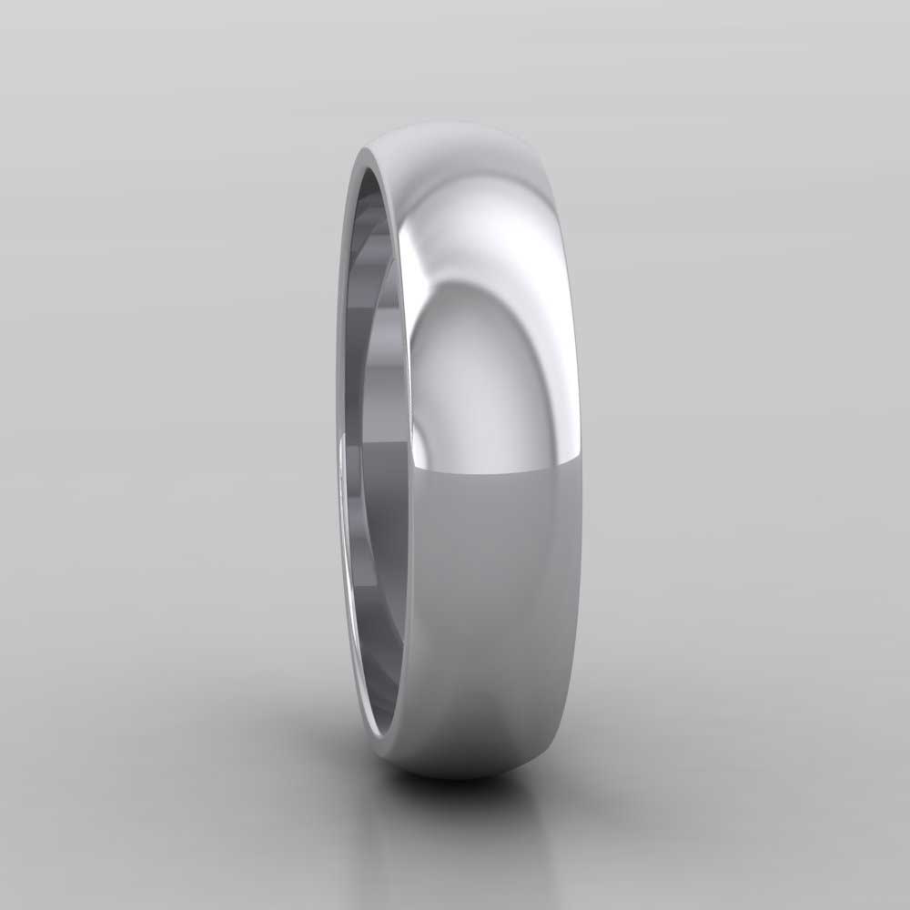 500 Palladium 5mm D shape Extra Heavy Weight Wedding Ring Right View