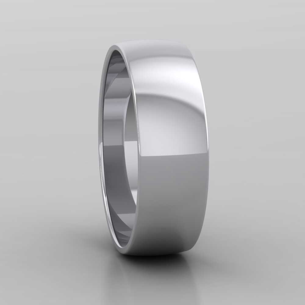 500 Palladium 6mm D shape Classic Weight Wedding Ring Right View