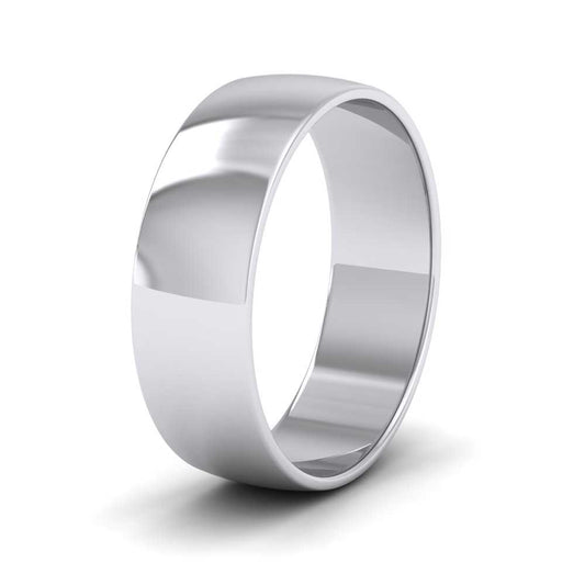 950 Platinum 6mm D shape Classic Weight Wedding Ring