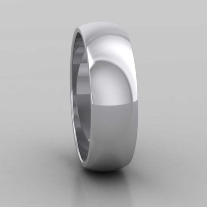 500 Palladium 6mm D shape Extra Heavy Weight Wedding Ring Right View