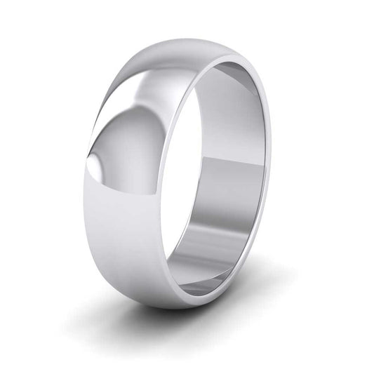 500 Palladium 6mm D shape Extra Heavy Weight Wedding Ring