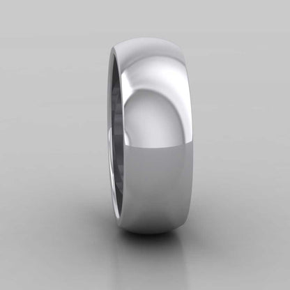 950 Platinum 7mm D shape Super Heavy Weight Wedding Ring Right View