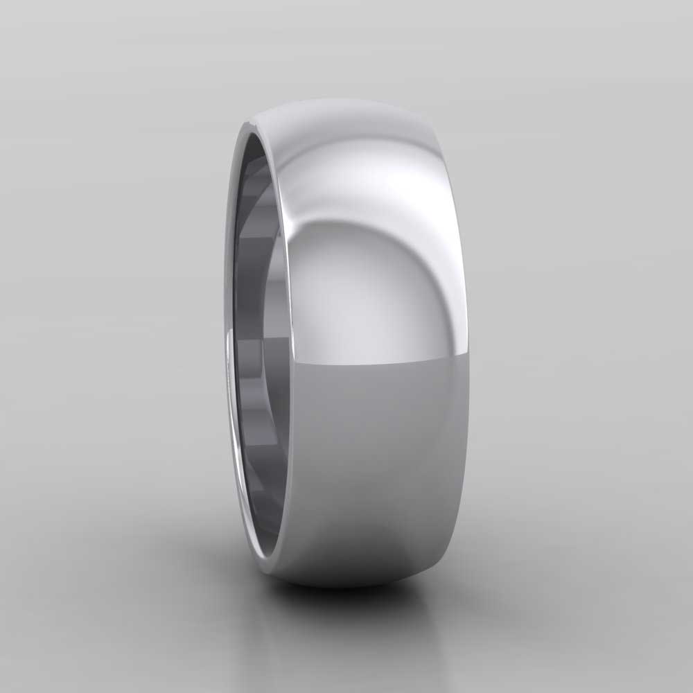 950 Platinum 7mm D shape Extra Heavy Weight Wedding Ring Right View