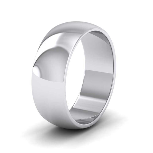 500 Palladium 7mm D shape Extra Heavy Weight Wedding Ring