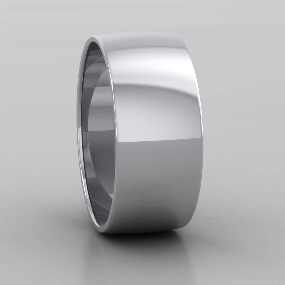 500 Palladium 8mm D shape Classic Weight Wedding Ring Right View