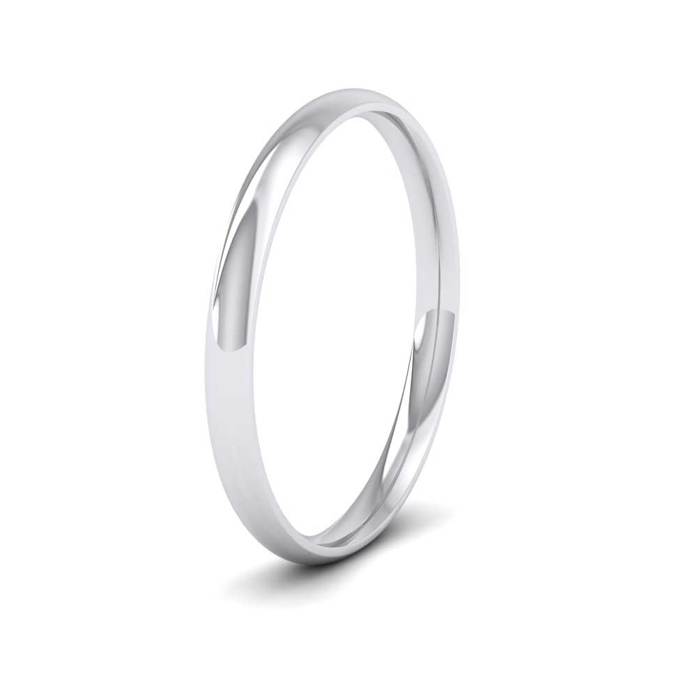 18ct White Gold 2mm Court Shape (Comfort Fit) Classic Weight Wedding Ring
