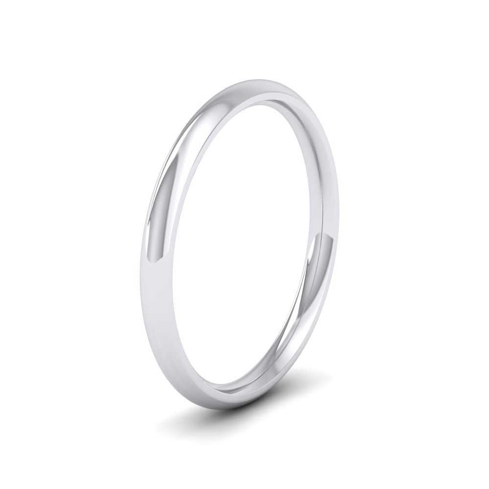 950 Platinum 2mm Court Shape (Comfort Fit) Extra Heavy Weight Wedding Ring