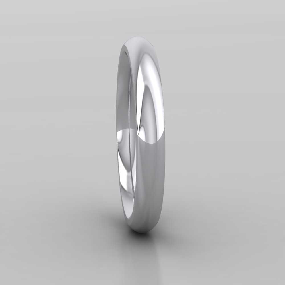 500 Palladium 3mm Court Shape (Comfort Fit) Super Heavy Weight Wedding Ring Right View