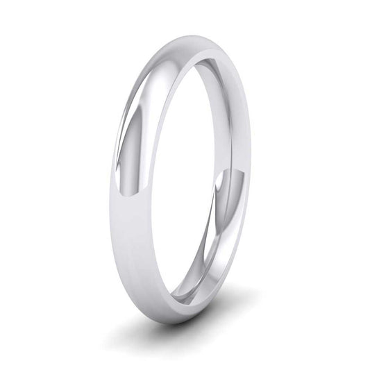 500 Palladium 3mm Court Shape (Comfort Fit) Super Heavy Weight Wedding Ring