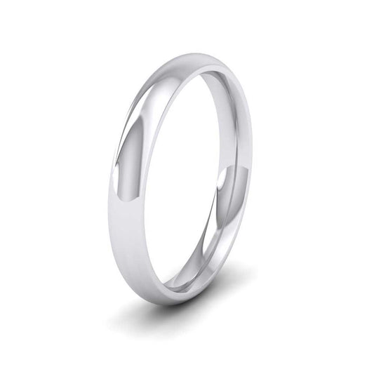 500 Palladium 3mm Court Shape (Comfort Fit) Extra Heavy Weight Wedding Ring