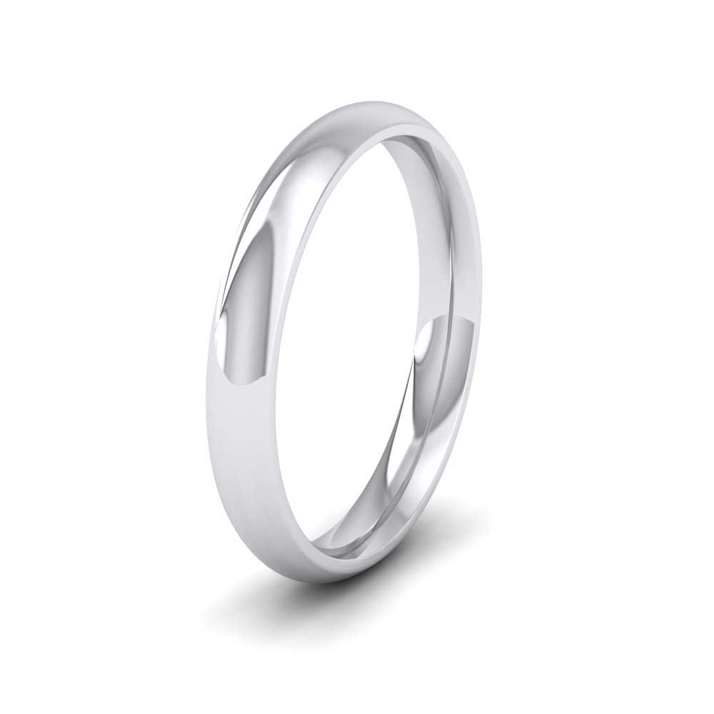 950 Platinum 3mm Court Shape (Comfort Fit) Extra Heavy Weight Wedding Ring