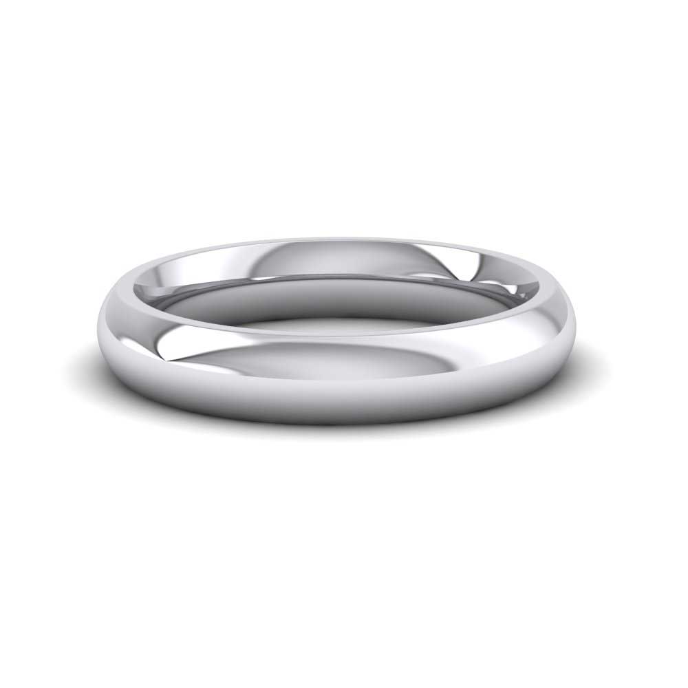 9ct White Gold 4mm Court Shape (Comfort Fit) Super Heavy Weight Wedding Ring Down View