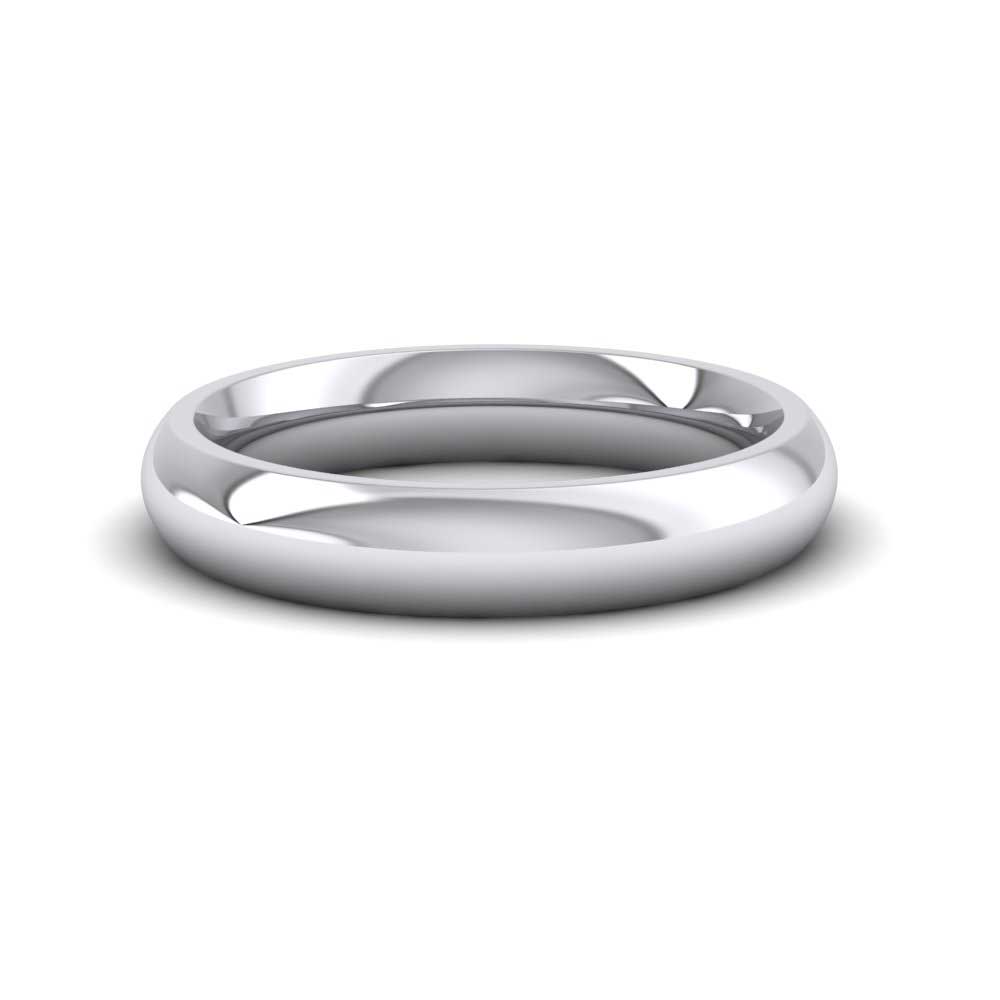 14ct White Gold 4mm Court Shape (Comfort Fit) Super Heavy Weight Wedding Ring Down View