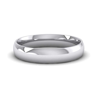 950 Palladium 4mm Court Shape (Comfort Fit) Classic Weight Wedding Ring Down View