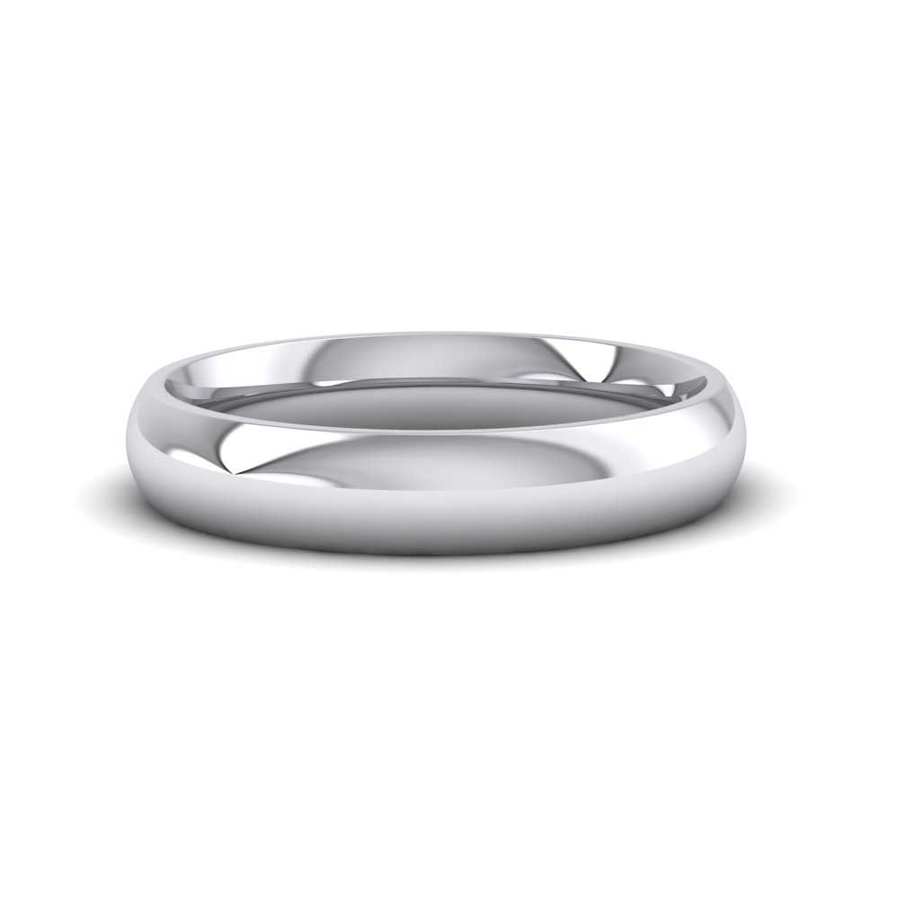 14ct White Gold 4mm Court Shape (Comfort Fit) Extra Heavy Weight Wedding Ring Down View