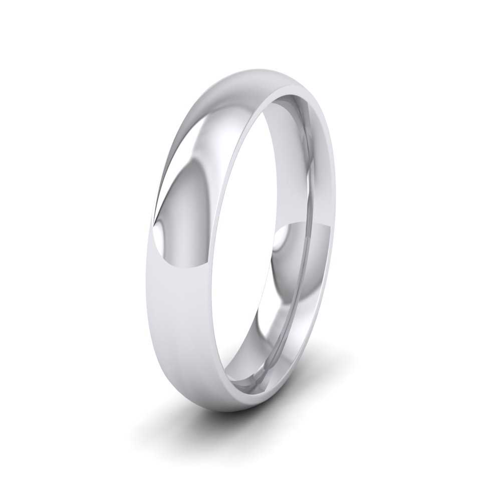 950 Platinum 4mm Court Shape (Comfort Fit) Extra Heavy Weight Wedding Ring