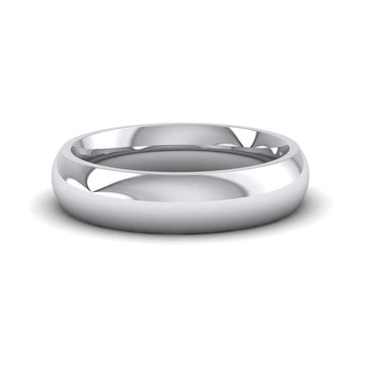 9ct White Gold 5mm Court Shape (Comfort Fit) Super Heavy Weight Wedding Ring Down View