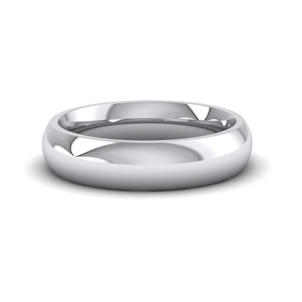 500 Palladium 5mm Court Shape (Comfort Fit) Super Heavy Weight Wedding Ring Down View