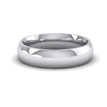 925 Sterling Silver 5mm Court Shape (Comfort Fit) Extra Heavy Weight Wedding Ring Down View