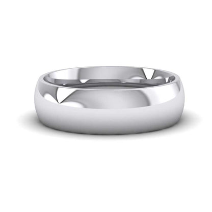 925 Sterling Silver 6mm Court Shape (Comfort Fit) Extra Heavy Weight Wedding Ring Down View