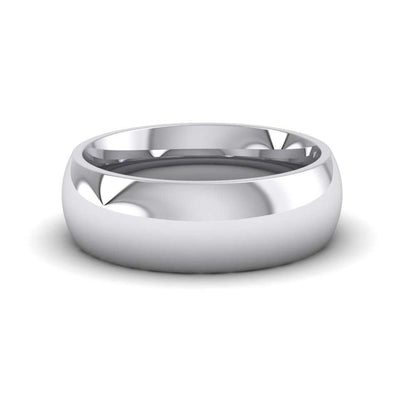 9ct White Gold 7mm Court Shape (Comfort Fit) Super Heavy Weight Wedding Ring Down View