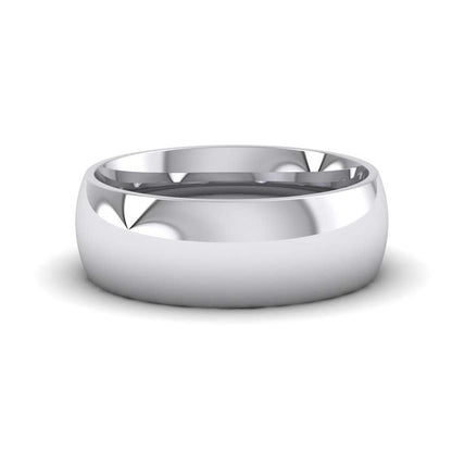 925 Sterling Silver 7mm Court Shape (Comfort Fit) Extra Heavy Weight Wedding Ring Down View