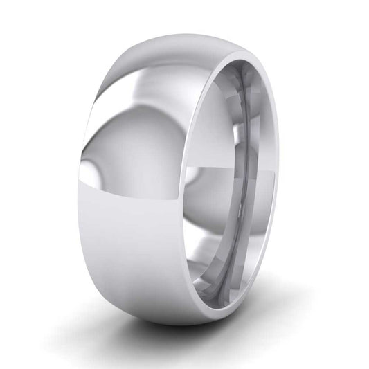 500 Palladium 8mm Court Shape (Comfort Fit) Super Heavy Weight Wedding Ring