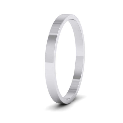 950 Platinum 2mm Flat Shape Classic Weight Wedding Ring