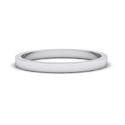 950 Palladium 2mm Flat Shape Extra Heavy Weight Wedding Ring Down View